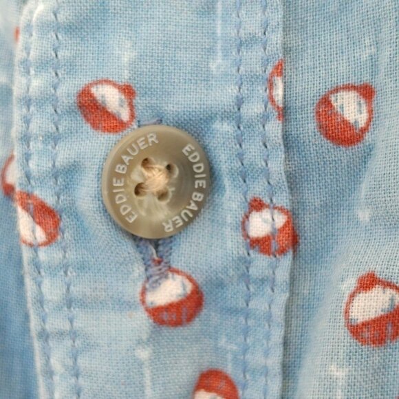FUN EDDIE BAUER Classic Fit Fishing Bobber Classic Fit Button Down Shirt… - Picture 2 of 7